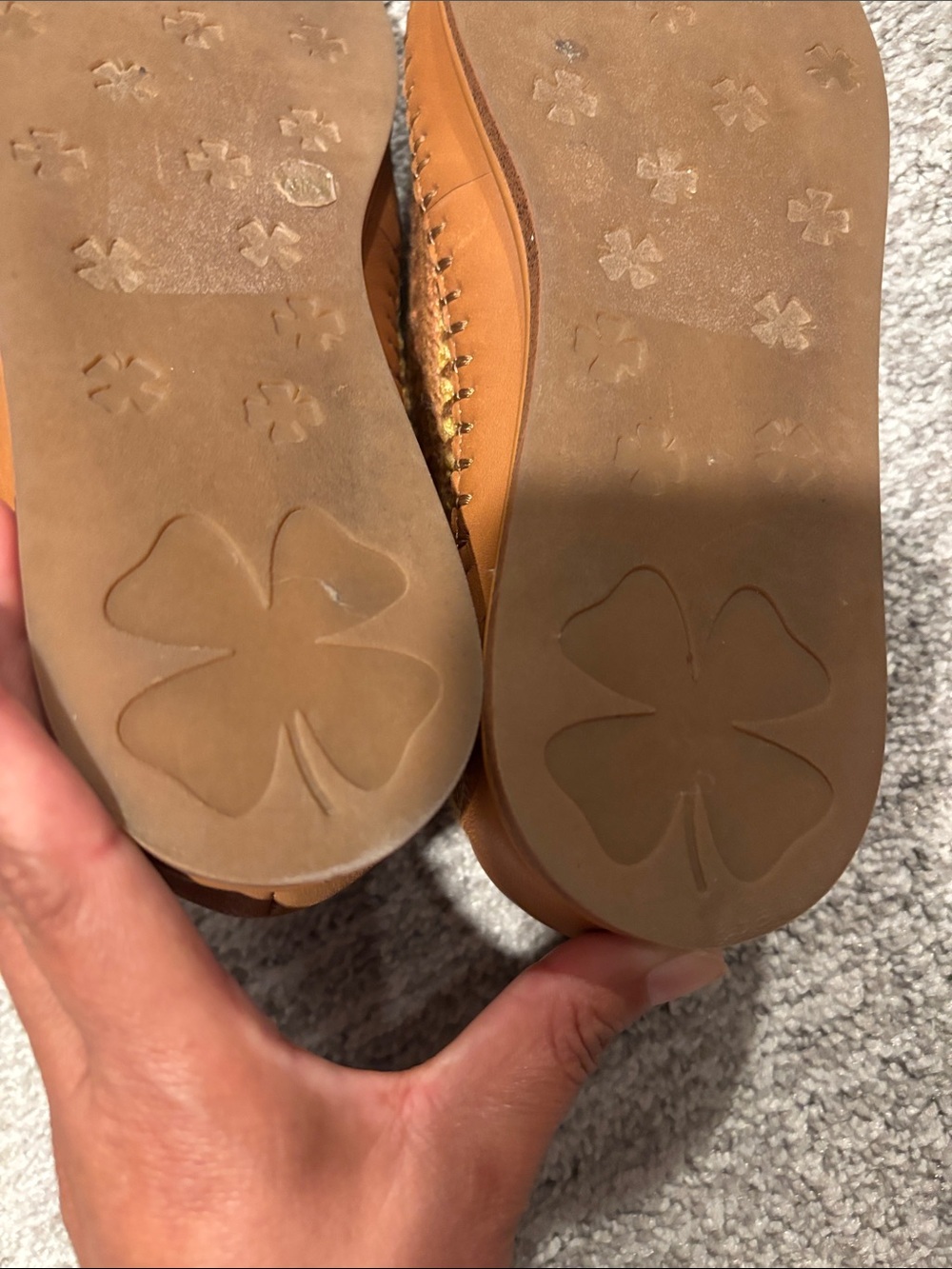Lucky Brand Brown and Yellow Crochet Slip-On Flats 7.5 - Picture 7 of 7
